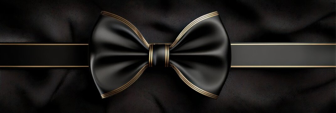 Black Tie Invite. Premium VIP Invitation Template with Luxury Design and Ribbon Background