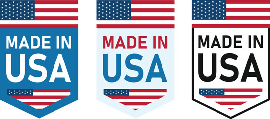 Made in usa label american flag product branding badge
