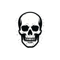Grinning skull icon logo flat vector design