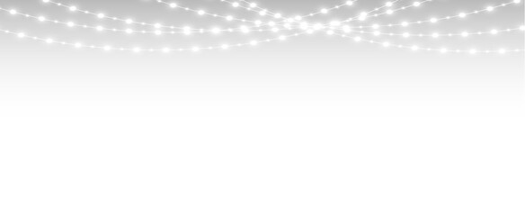 Christmas light streamer and glowing garland overlay with soft bokeh festive illumination effect.