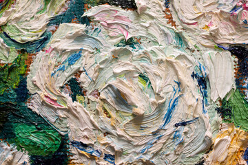 Roses. Details of oil painting on canvas. . Free copy based the wonderful painting by a famous artist. Brush strokes and paint texture