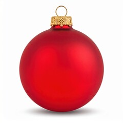 Red Christmas ball isolated on white background