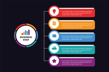 Fototapeta premium Colorful Work List Infographic Business Illustration