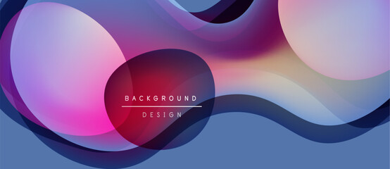 Abstract fluid shapes, vibrant colors blend. Modern design, smooth gradients create dynamic composition. Background features text elements.