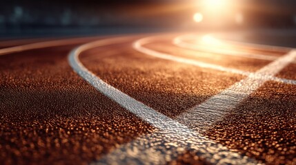 Textured running track under bright stadium lights athletics competition