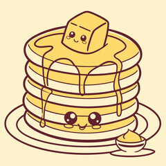 Cheerful Pancake Stack