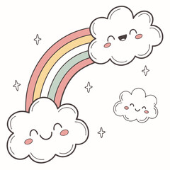 Happy Cloud and Rainbow Friends