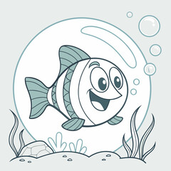 Happy Fish in Bubble 1