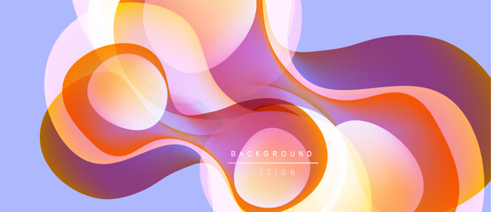 Abstract flowing shapes, vibrant colors blend. Soft gradients create dynamic visual texture. Modern design element for backgrounds.