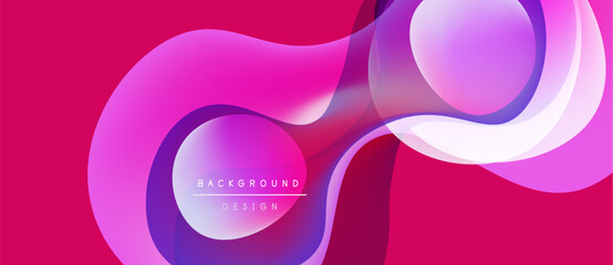 Abstract fluid shapes, vibrant pinks, purples create dynamic background. Modern design, smooth gradients offer visual interest.