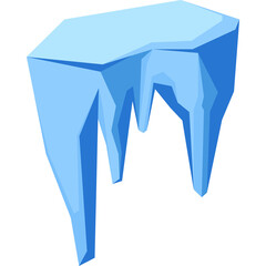 Isolated Blue Ice Icicles Hanging Down With A White Background