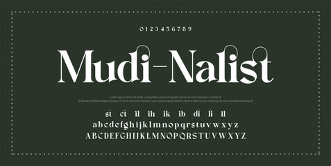 Beauty Luxury font alphabet logo. Typography fashion elegant classic letters serif italic fonts decorative wedding vintage retro logos on green background. vector illustration