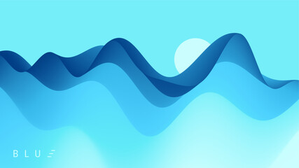 Water waves. Nature background. Vector illustration for banner, flyer, poster, cover or brochure.