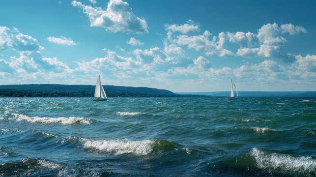 Cayuga Lake Breeze: Sailing under the Warm Summer Wind