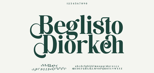 Typography beauty fashion elegant minimalist serif italic fonts decorative wedding vintage retro logos. Minimal luxury font alphabet logo. Vector illustration