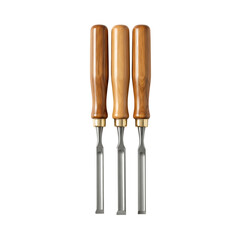 Three Wooden Handle Chisels with Metal Blades wood carving