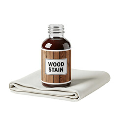 Wood Stain Bottle on Folded Cloth wood finish furniture