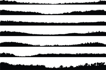 Obraz premium Forest silhouette vector landscape background design elements