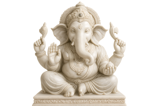 Intricate idol of Lord Ganesha for Ganesh Chaturthi, Diwali, and other Hindu celebrations, representing the revered remover of obstacles