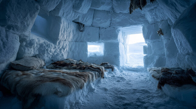 inside of an igloo - Powered by Adobe