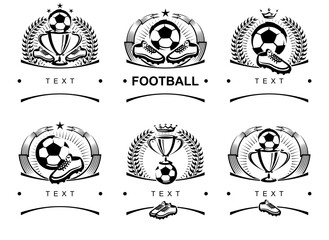 Football and soccer label and icon set. Collection icons football. Vector