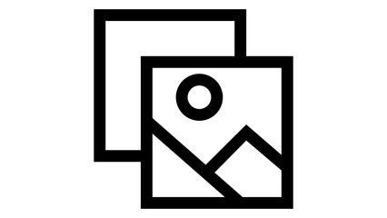 Gallery Pictures Icon Outline Overlapping Image Photo Vector
