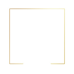 Gold gradient thin line square frame element..