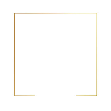 Gold gradient thin line square frame element..