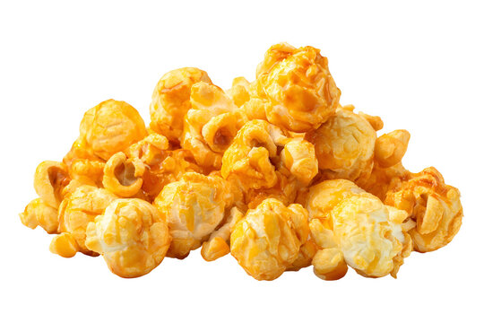 Pile of delicious cheesy popcorn against a dark background a tempting snack