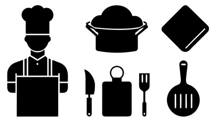 Chef with cooking utensils representing culinary arts and food preparation skills