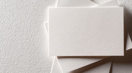 Blank white paper card mockup with textured surface for branding design