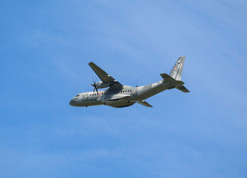 German Air Force transport plane flying during NATO exercise