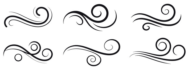 Fototapeta premium Elegant Black Flourishes and Swirls on White Background scroll decorative