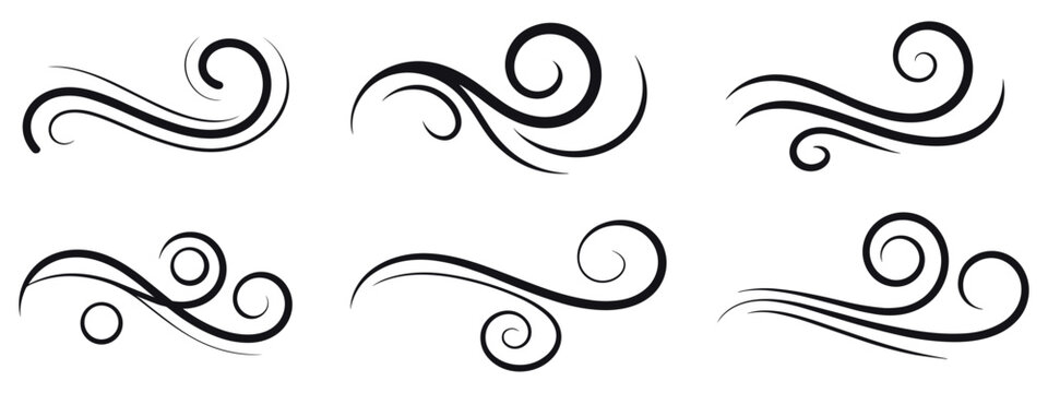 Elegant Black Flourishes and Swirls on White Background scroll decorative