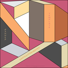 Geometric abstraction. Colorful mosaic of geometric shapes. Background template for covers, design and creative ideas