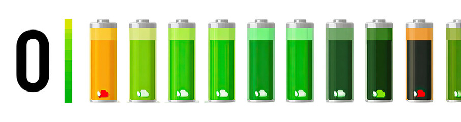 Row of battery icons indicating charge level