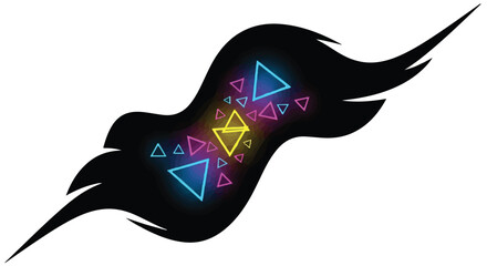 Obraz premium Abstract futuristic design with glowing neon geometric shapes and flowing lines