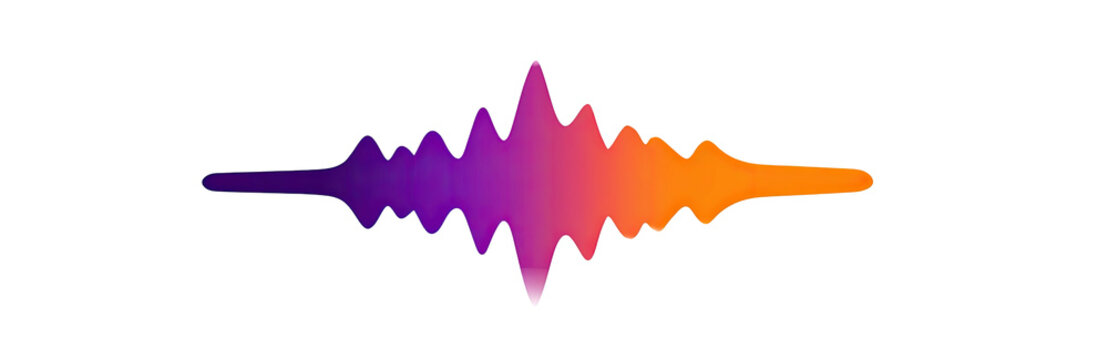 Colorful gradient sound wave on black background