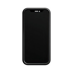 Sleek black smartphone with a dark screen, isolated on black