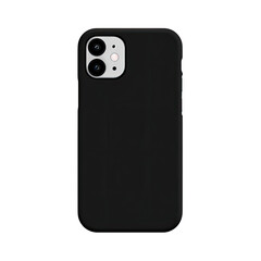 A sleek black mobile phone case on a black background