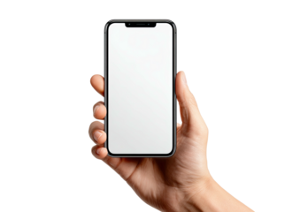 Hand holding modern smartphone with blank screen (2)