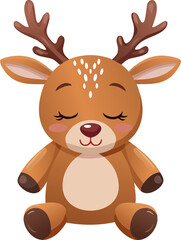 Obraz premium reindeer cartoon on white background