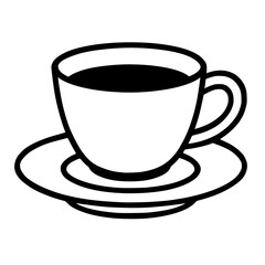 Coffee Cup Line Art Illustration