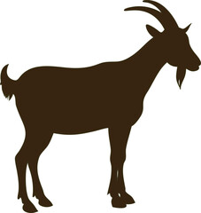 Elegant black goat vector, ideal for branding, stickers, or digital designs.
