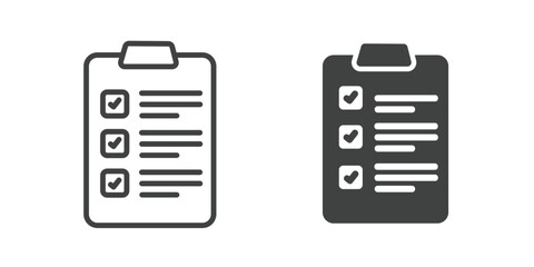 Clipboard Icon. Line and glyph solid icon