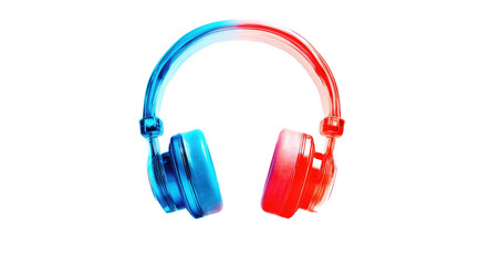 Vibrant dual-toned headphones against a stark black background