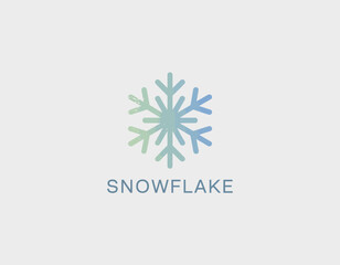 A beautiful snowflake logo designed with soft gradient colors, embodying winter themes and elegance, suitable for brands related to seasonal products or resorts.