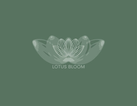 This stunning logo features a minimalistic lotus blossom illustration surrounded by smooth curves, ideal for representing beauty, tranquility, and growth.