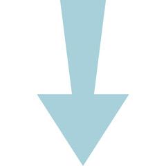 Light Blue Arrow Icon Pointing Down on a White Background Simple Geometric Graphic Element