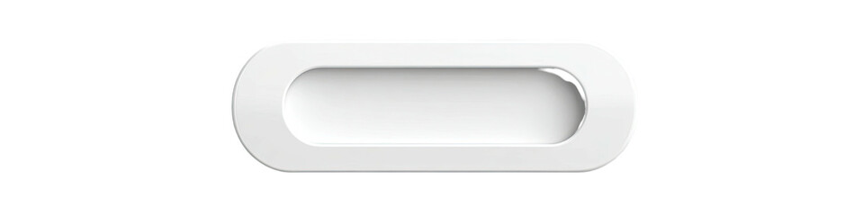 White recessed oval button with rounded edges